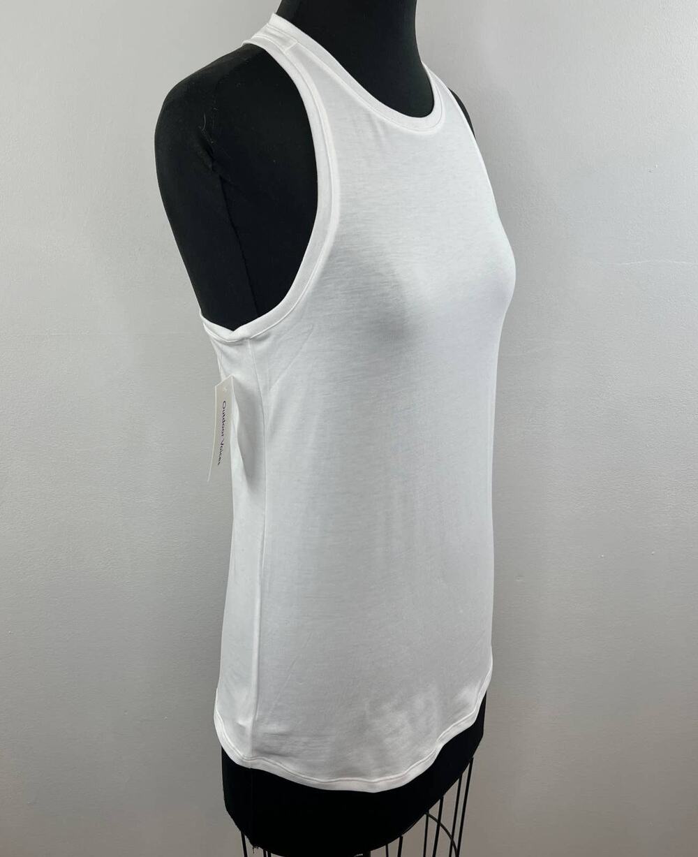 NEW Outdoor Voices White Yoga Run Sweatee Longline RacerBack Tank Top Size XS